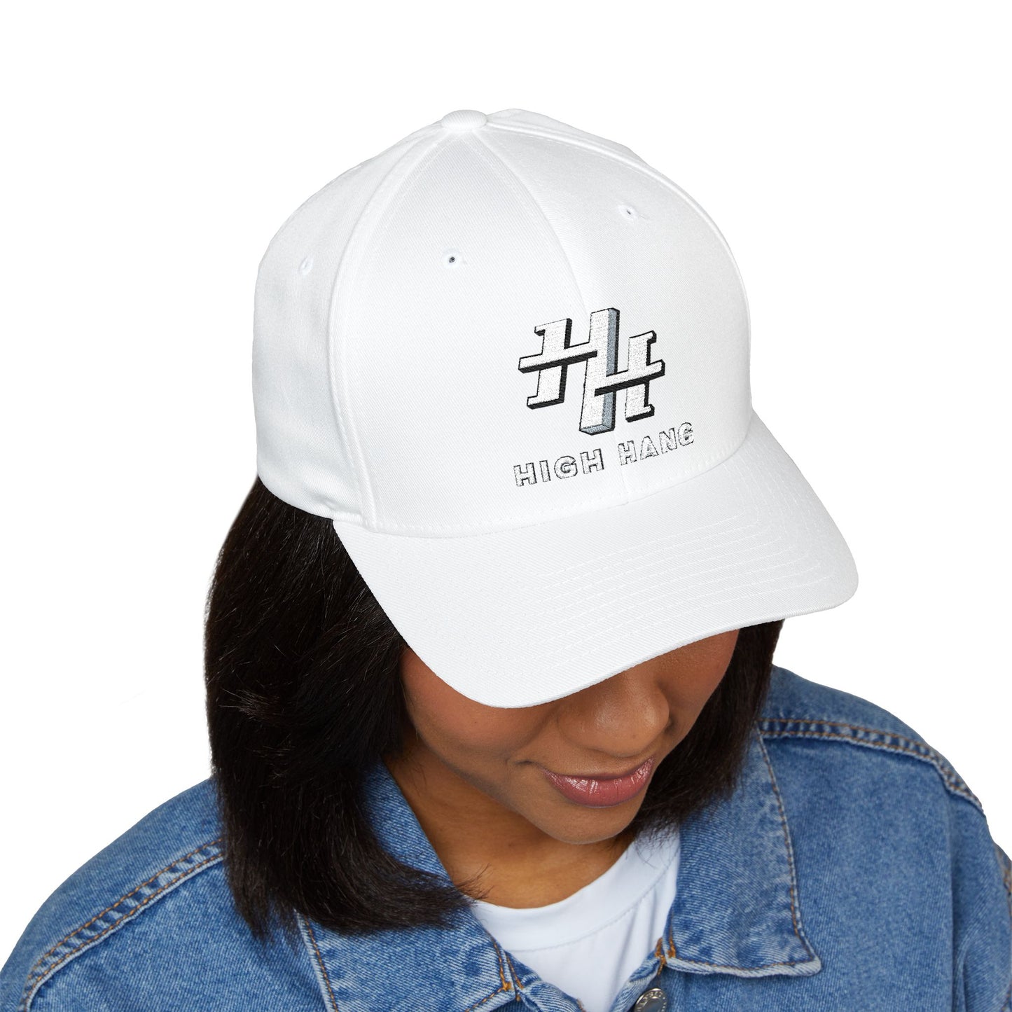 Embroidered 'High Hang' Logo Cap — Structured Closed-Back Baseball Hat