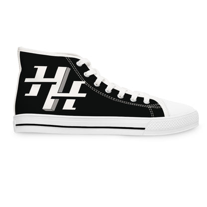 Ladies High Top Sneakers — Logo Canvas Shoes