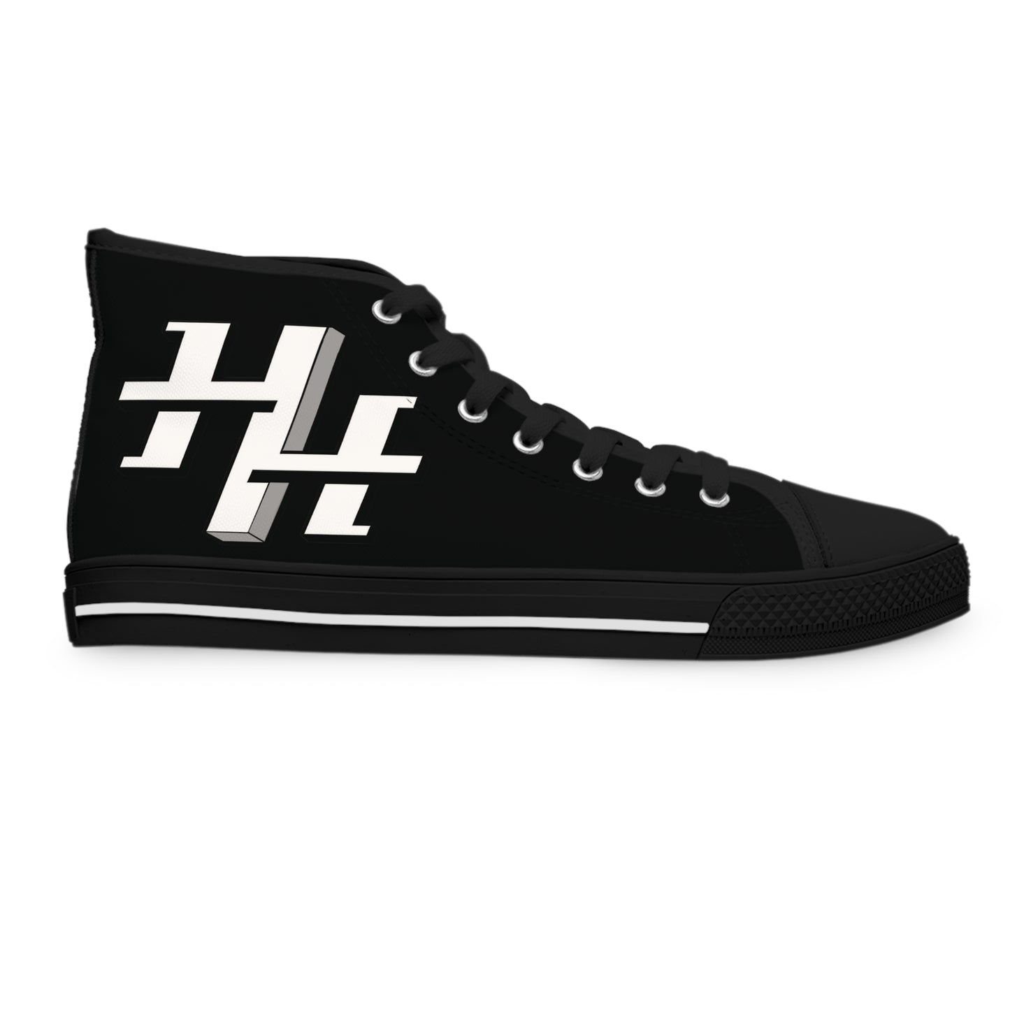 Ladies High Top Sneakers — Logo Canvas Shoes