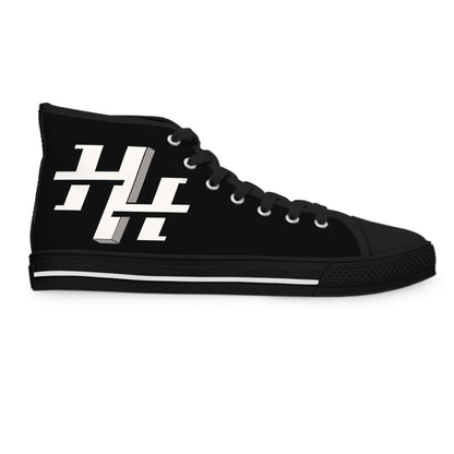 Ladies High Top Sneakers — Logo Canvas Shoes