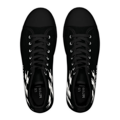 Ladies High Top Sneakers — Logo Canvas Shoes