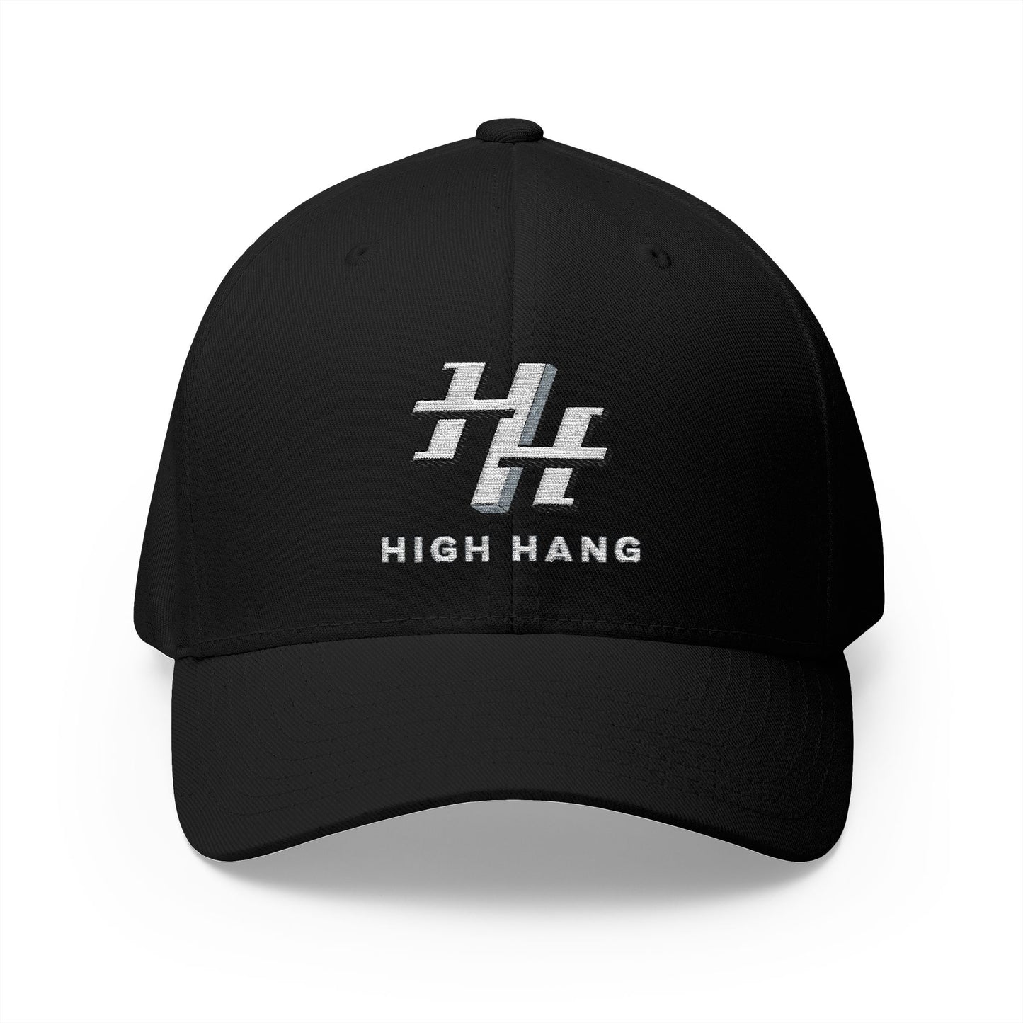 Embroidered 'High Hang' Logo Cap — Structured Closed-Back Baseball Hat